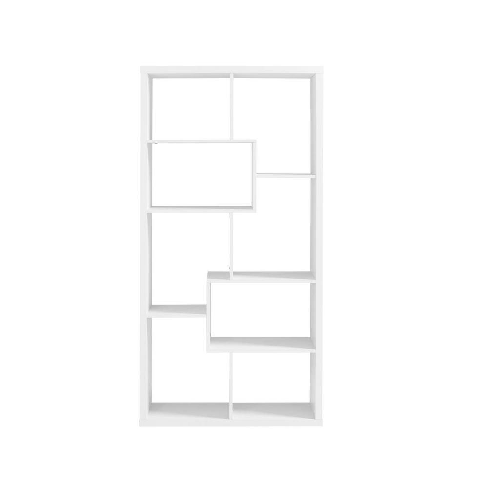 Leva 71 in. H, MDF White Tall Bookcase