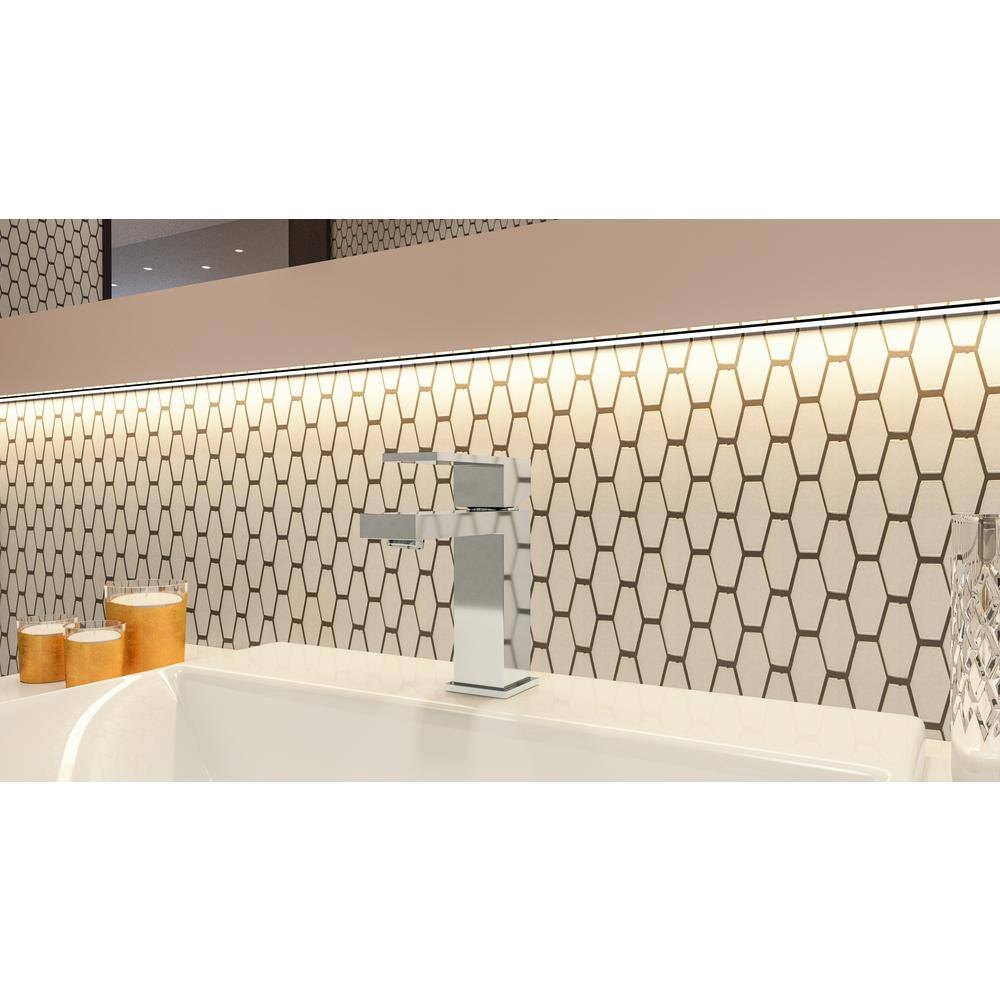 Polished Chrome Single-Handle Bathroom Faucet with Push Pop Drain