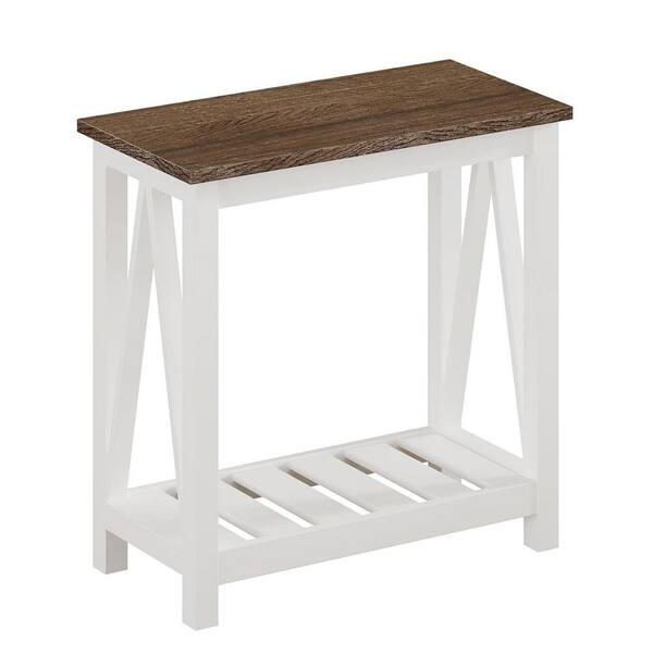 white Rectangular Wood Outdoor Side Table L09L82CQX7 - The Home Depot