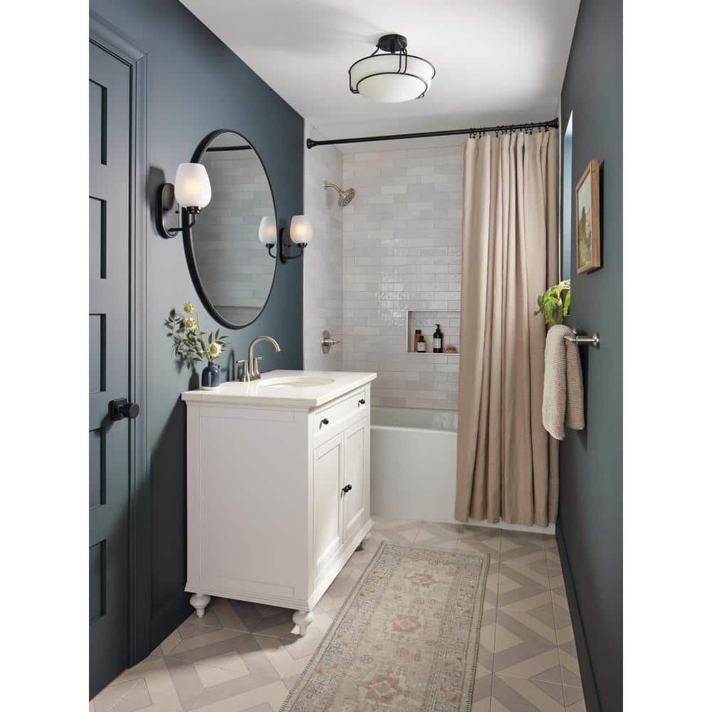 Saylor Geometric Stainless Steel Centerset Bathroom Faucet