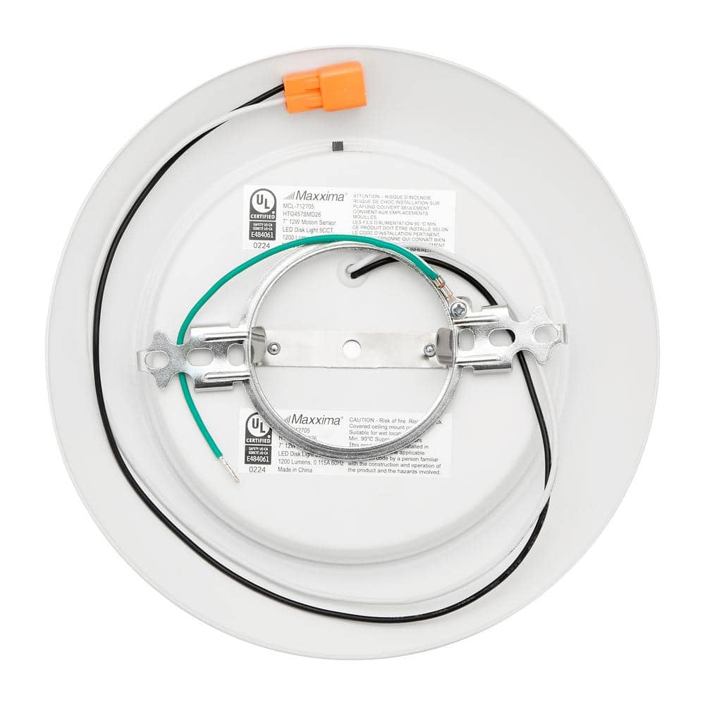 White Round LED Motion Sensor Flush Mount Ceiling Light