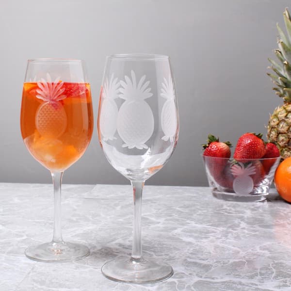 Orange Stem Crystal Red Wine Glasses 22 oz (Set of 2)