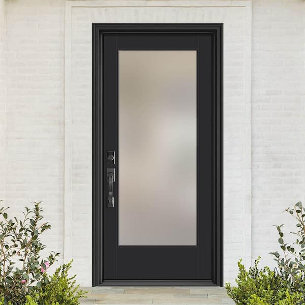 Performance Door System 36 in. x 80 in. VG Full Lite Right-Hand Inswing Pearl Black Smooth Fiberglass Prehung Front Door