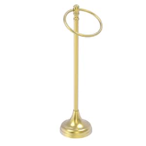 Carolina Guest Towel Ring Stand in Satin Brass