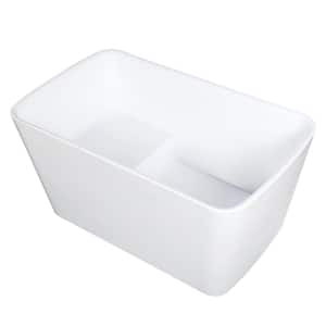 Aqua Eden 47 in. x 30 in. Acrylic Freestanding Soaking Bathtub in Glossy White with Drain and Integrated Seat