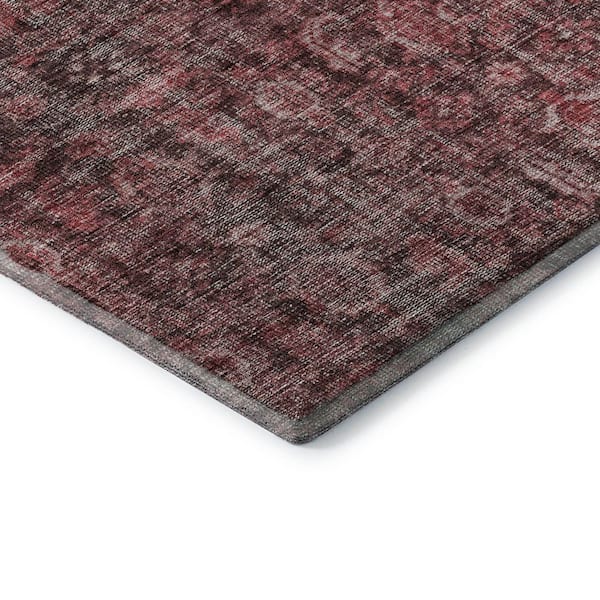 Mayfield Premium Machine Washable Abstract AMF1145 Pink 3 ft. x 5 ft. Area Rug