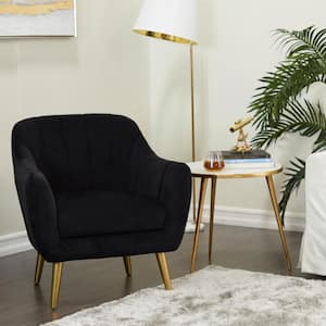 Black Polyester Contemporary Accent Arm Chair