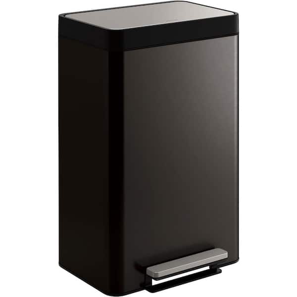 KOHLER Dual 5.5 Gal. Black Compartment Trash Can