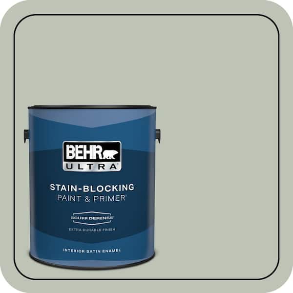 BEHR ULTRA 1 gal. #PPU11-11 Summer Green Extra Durable Satin Enamel Interior Paint & Primer