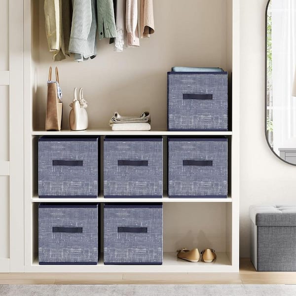 Unbranded Blue 13 in. x 13 in. Cardboard Decorative Basket Set of 6