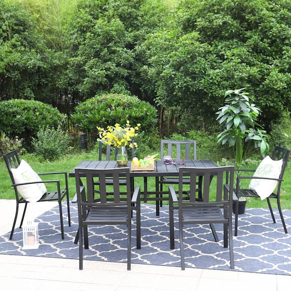 8 piece black patio set