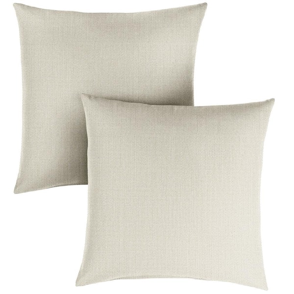 SORRA HOME Sunbrella Canvas Cloud Square Indoor/Outdoor Throw Pillow (2-Pack)