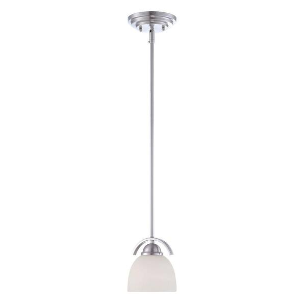 Millennium Lighting Brushed Nickel Mini Pendant with Etched White Glass