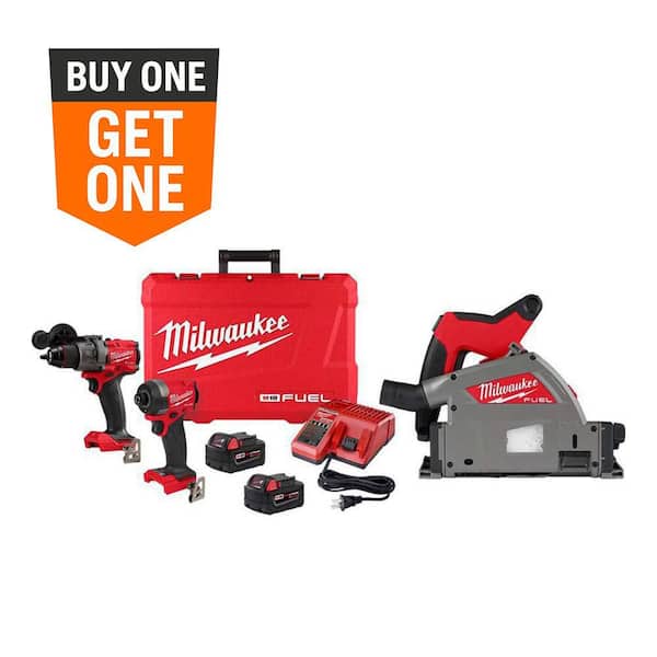 M18 FUEL 18-V Lithium-Ion Brushless Cordless Hammer Drill and Impact Driver Combo Kit (2-Tool) with Track Saw