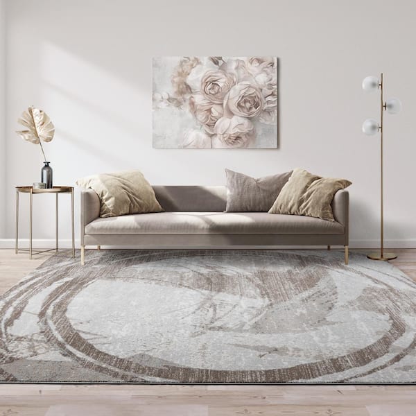 Alor Montu Beige 8 ft. x 10 ft. Abstract Indoor Area Rug