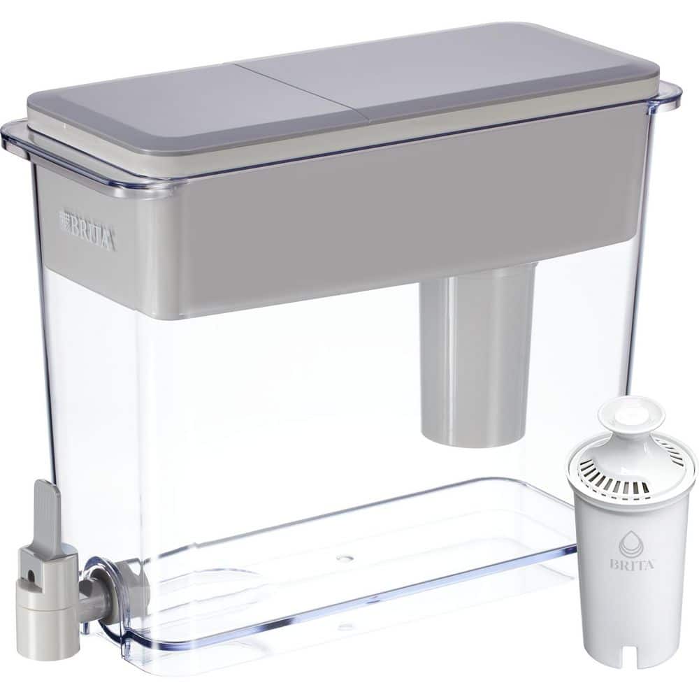 Brita UltraMax 27-Cup Extra Large Filtered Water Dispenser in Gray with 1-Standard Filter, BPA Free
