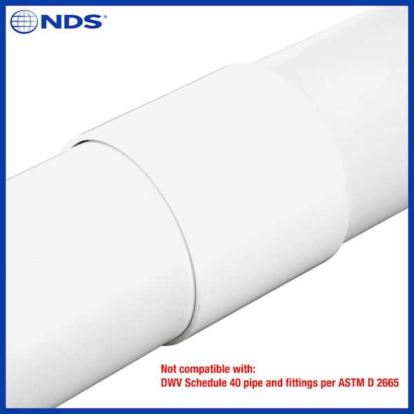 NDS PVC S&D Coupling, 3 in. Hub X Hub 3P05 - The Home Depot