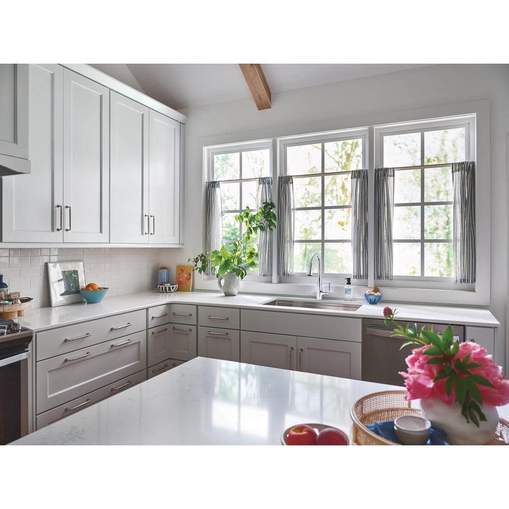 Chrome Touchless Single-Handle Pull-Down Kitchen Faucet with Soap Dispenser