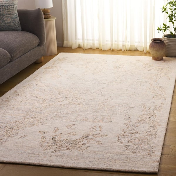 Ebony 6 ft. x 9 ft. Beige/Rust High-Low Abstract Area Rug