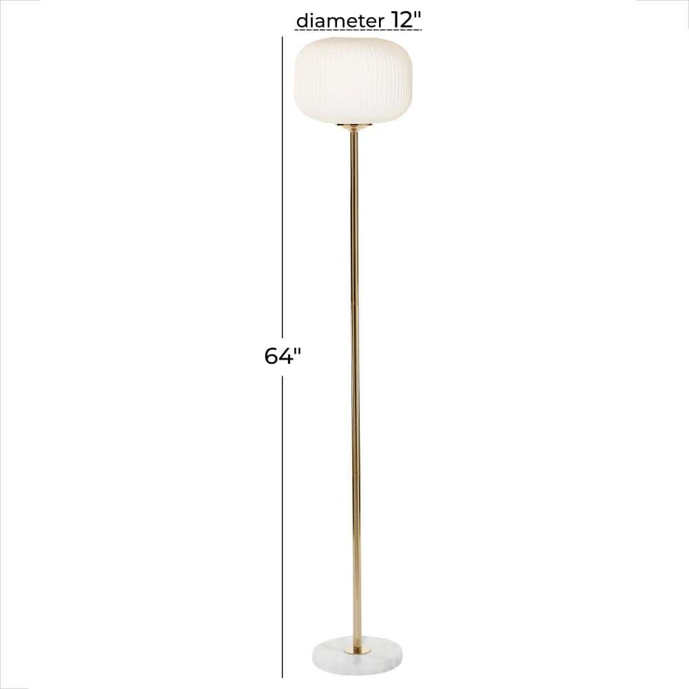 Elegant 64" Torchiere White Floor Lamp with Frosted Glass Shade