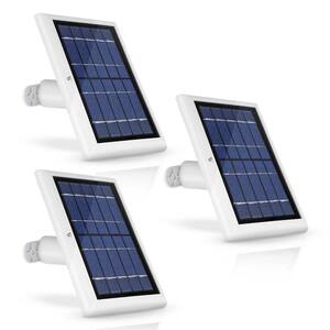 2-Watt 5-Volt White Solar Panel for Wyze Cam Outdoor - Power Your Surveillance Camera Continuously (3-Pack)