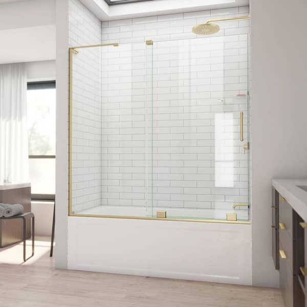 DreamLine Mirage-X 60 in. W x 58 in. H Sliding HFrameless Tub Door in ...