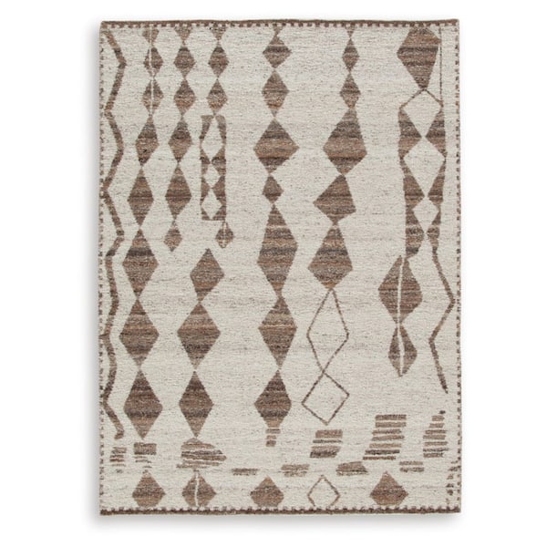 Brettler Brown 5 ft. x 7 ft. Geometric Area Rug