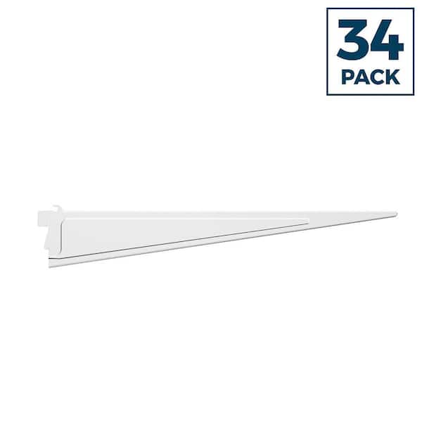 ClosetMaid Shelf Track 16 in. x .5 in. White Steel Shelf Bracket Contractor Pack (34-Piece)