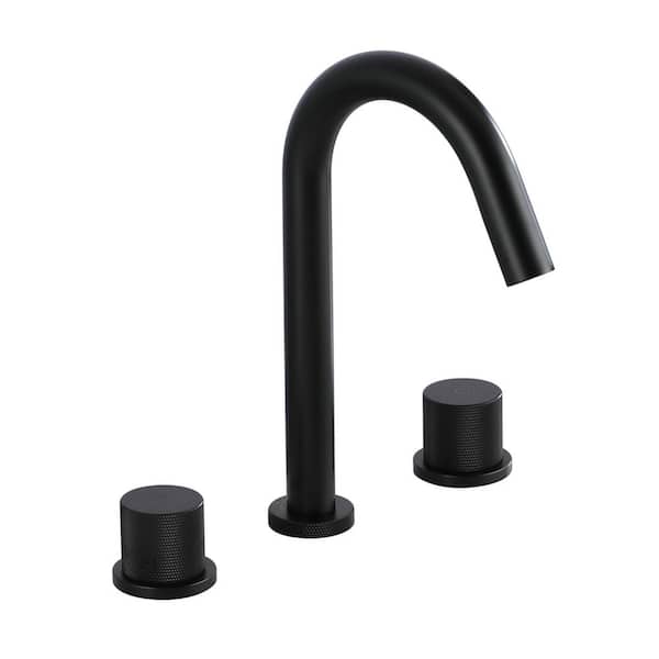 Unbranded Alexa 8 in. Widespread Double-Handle Bathroom Faucet in Matte Black for Vanity, Laundry (1-Pack)
