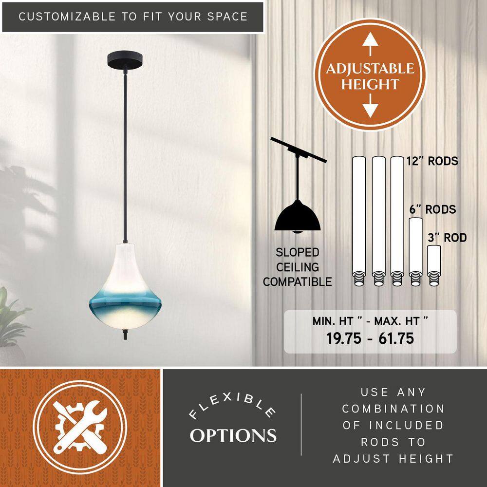 Somerset 10" LED Mini Pendant in Oil Rubbed Bronze with White Milk Glass