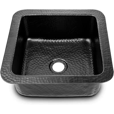 Monarch Matte Black Hand Hammered Glasgow Dual Mount Bar Prep Sink (12 inches)