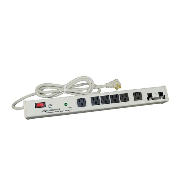 Legrand Wiremold Perma Power 6-Outlet 15 Amp Computer Grade Surge Power Strip w/ Lighted On/Off Switch and 6 ft. Cord