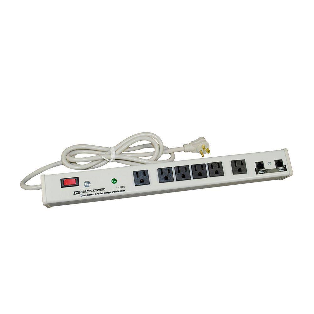 Legrand Wiremold Perma Power 6Outlet 15Amp Computer Grade Surge Strip