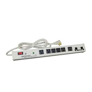 Wiremold Perma Power 6-Outlet 15Amp Computer Grade Surge Strip w/ Lighted On/Off Switch and Surge Protector, 15 ft. Cord