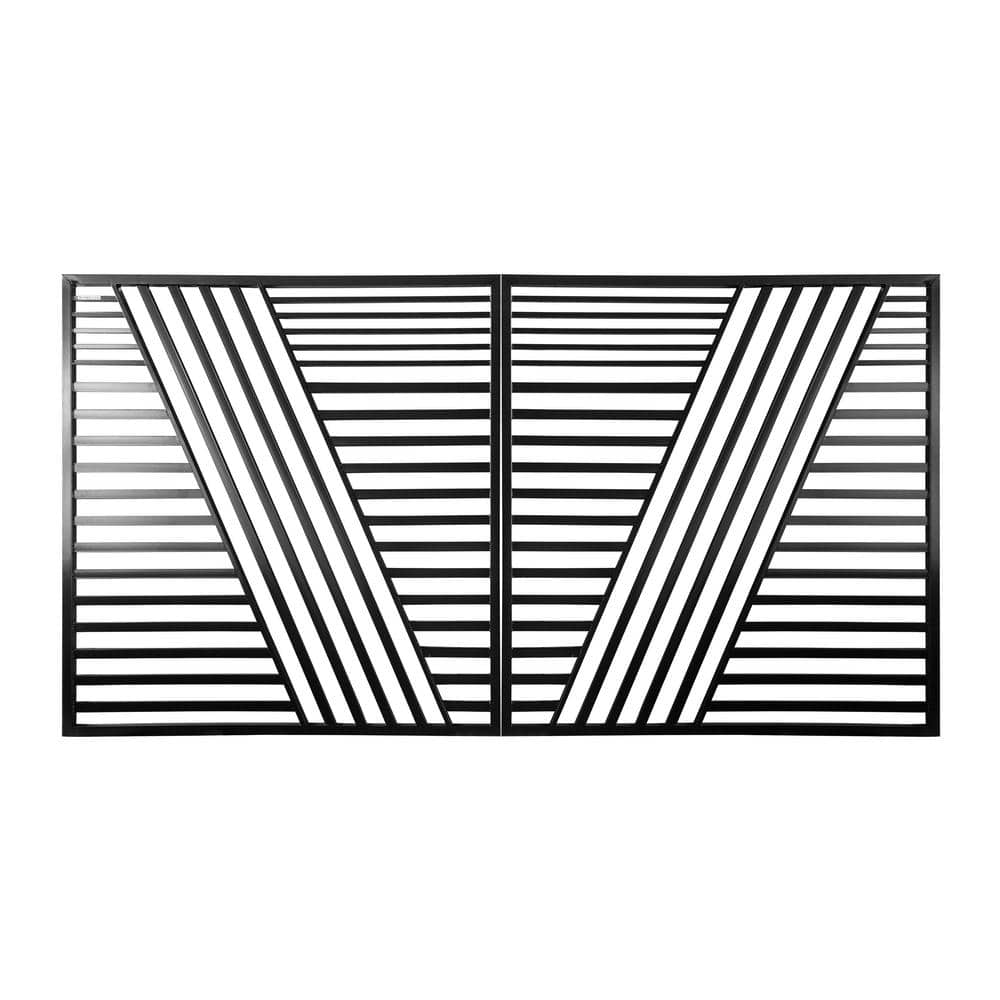 Sofia Style Black Steel Dual Swing Driveway Gate 16 ft
