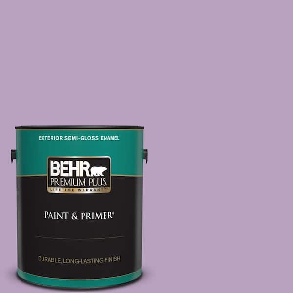 BEHR PREMIUM PLUS 1 gal. #660D-4 Lilac Rose Semi-Gloss Enamel Exterior Paint & Primer