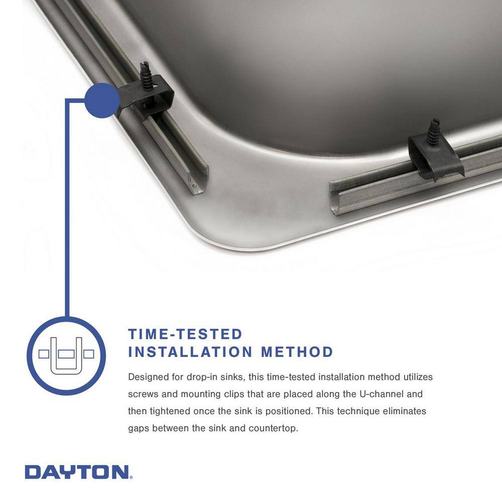 Dayton 33" Satin Nickel Double Bowl Drop-In Stainless Steel Sink