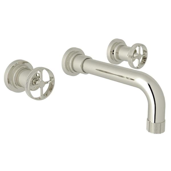 Campo Double Handle Wall Mounted Faucet in Polished Nickel
