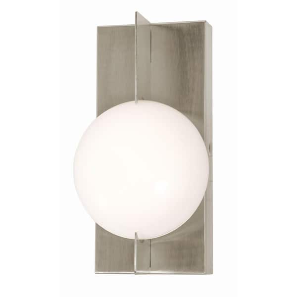 Gates 1-Light Satin Nickel Wall Sconce with Acrylic Shade
