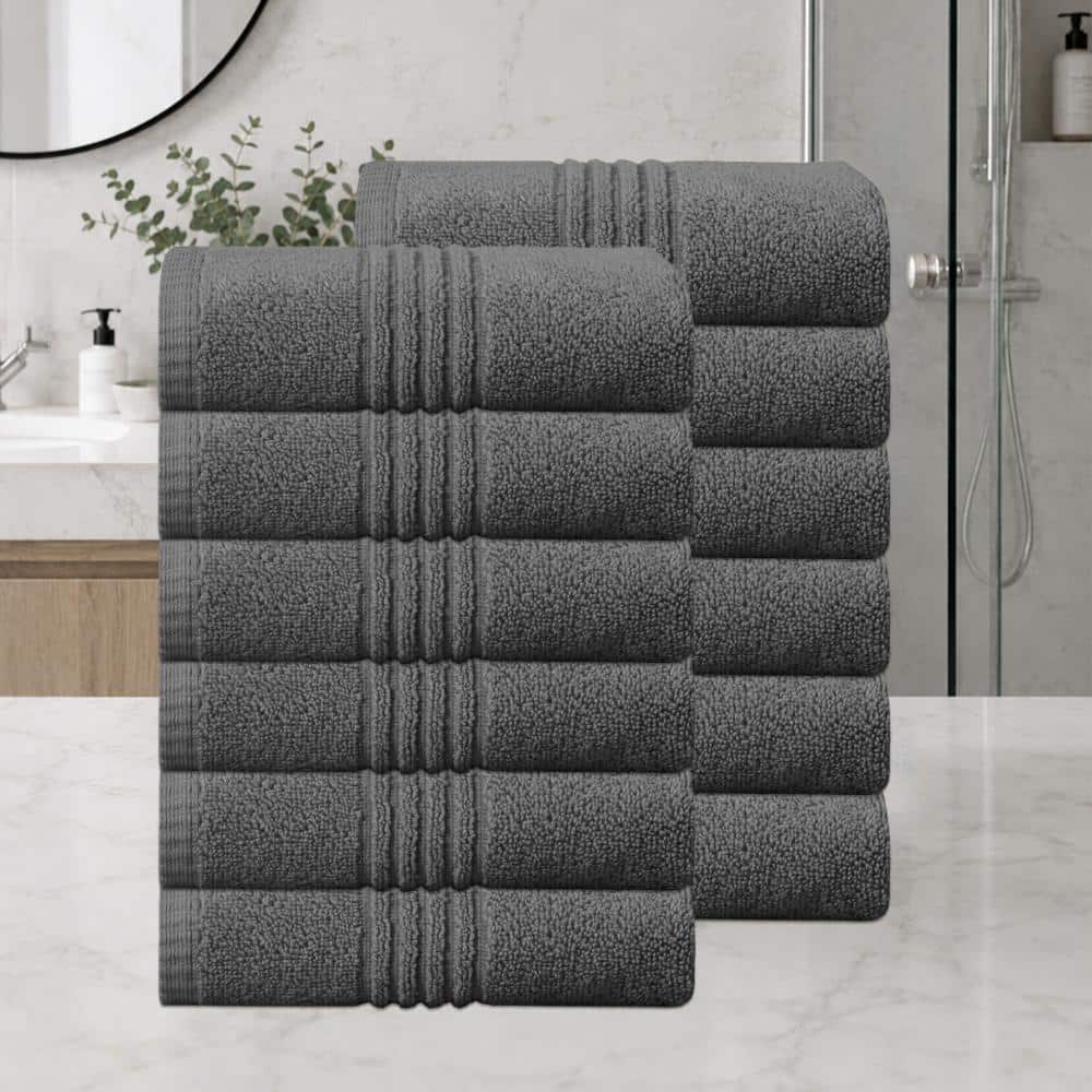 "Home Weavers Hazel 500GSM 100% Cotton Zero Twist Super Absorbent Bath Towel Set, 16""x24"" (12)(12 Hand Towels), Dark Grey" price history on PriceWatchPro