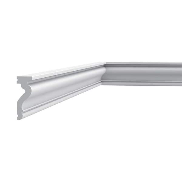ORAC DECOR 7/8 in. D x 2-3/8 in. W x 7' 6 in. L . Primed White Plain Polystyrene Panel Moulding (3-Pack)