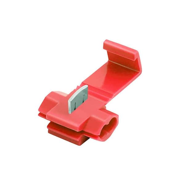 100pcs Red Solderless Quick Splice Snap Wire Connectors, 22-18 AWG