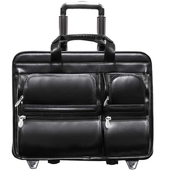 McKLEIN Clinton 17 in. Top Grain Cowhide Leather Patented Detachable - Wheeled Laptop Briefcase