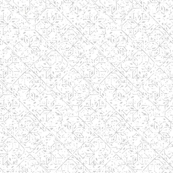 Unbranded Bazaar Collection Light Grey Glitter/Shimmer Tangier Tile Non-WOven Paper Non-Pasted Wallpaper Roll (Covers 57 sq. ft.)