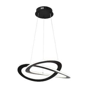 Alistair 30-Watt Integrated LED Sand Black Finish Contemporary Chandelier