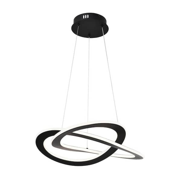 Edvivi Alistair 30-Watt Integrated LED Sand Black Finish Contemporary Chandelier