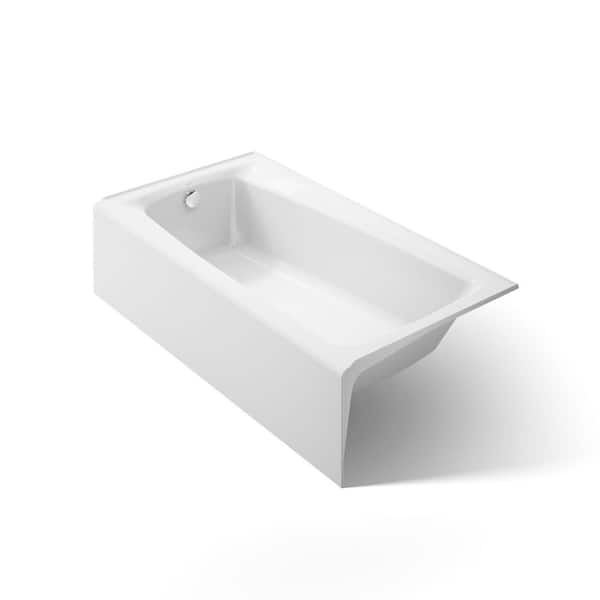 Mendota 60 in. x 32 in. Alcove Soaking Bathtub with Left-Hand Drain in White