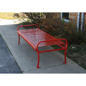 6 ft. Red Premier Backless Bench