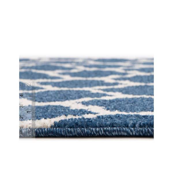 Unique Loom Trellis Philadelphia Navy Blue/Beige 5' x 8' Area