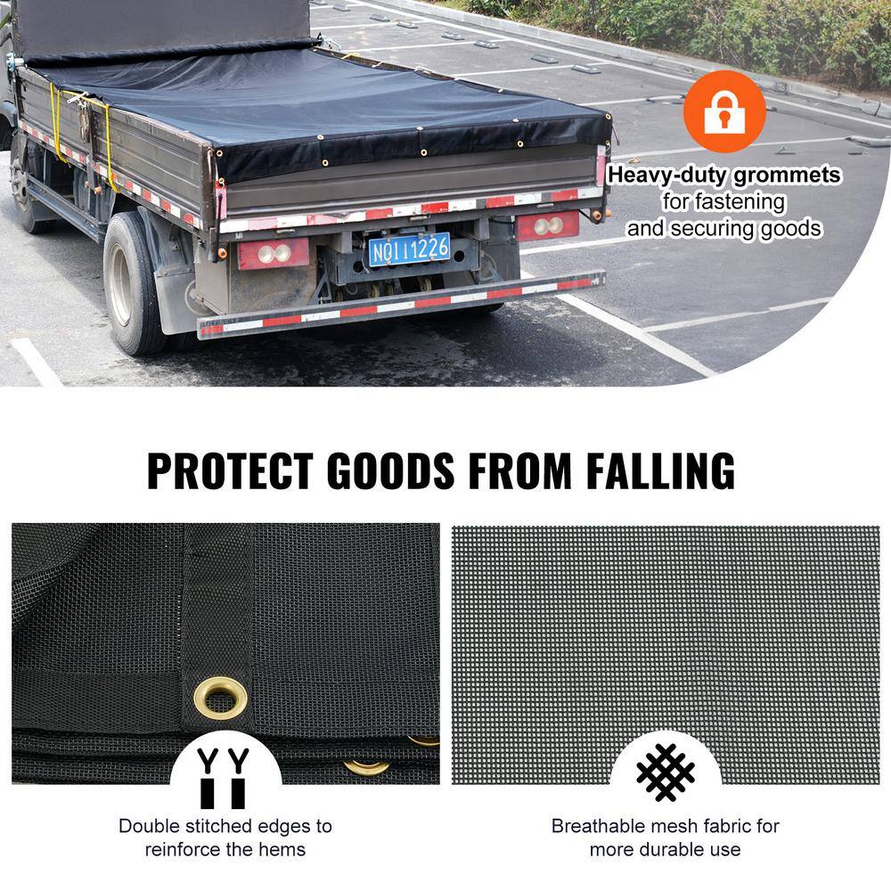 Heavy Duty Black PVC Coated Mesh Dump Truck Tarp with Brass Grommets